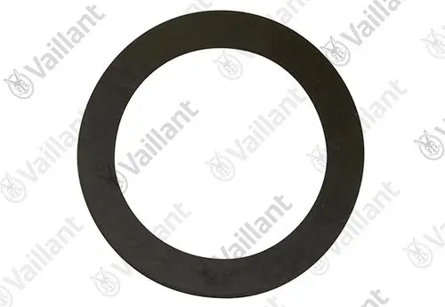 Schwarze Dichtung von Vaillant, ringförmig, ohne erkennbare Maße oder spezifische Artikeldetails. Geignet für verschiedene Anwendungen mit Dichtungstechnik.